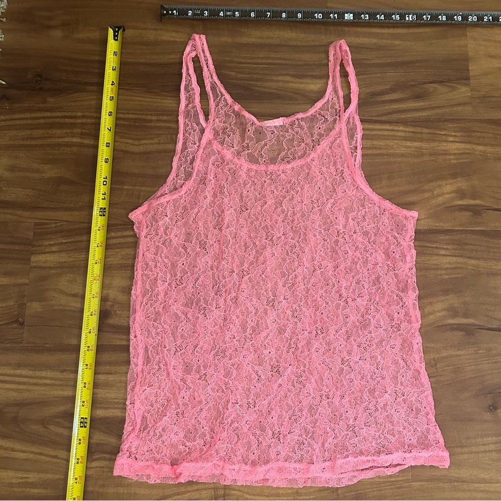 PINK Victoria's Secret Pretty Pink Lace Tank Top - Picture 5 of 5